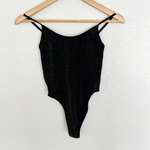 Black & gold sparkle leotard/bodysuit